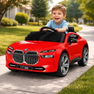 Voiture à batterie BMW pour enfant, électrique Sport rouge avec Télécommande Parentale