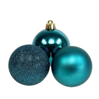6 Boules sapin Turquois 8cm