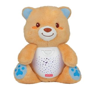 Ourson Doux Projecteur et Veilleuse Musicale 2-en-1 WinFun