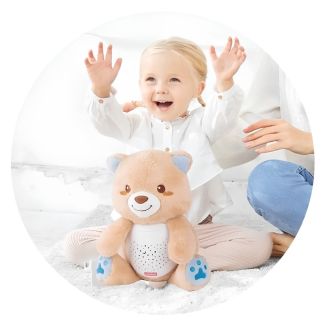 Ourson Doux Projecteur et Veilleuse Musicale 2-en-1 WinFun