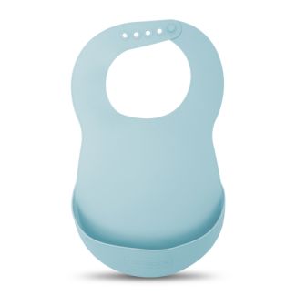 Bavoir avec poche en Silicone bleu - Suavinex