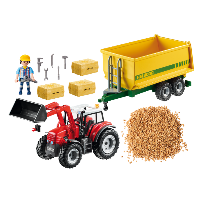 Playmobil - Fermier avec tracteur et remorque