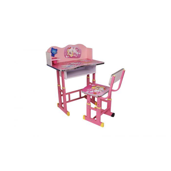 Bureau fille rose - bureau enfant - table d'ordinateur