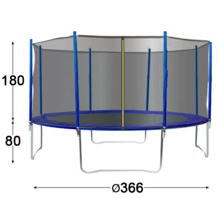 Trigano Trampoline diamètre 3,66 m, échelle et filet inclus, flocag