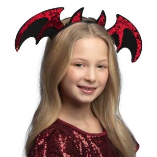 Serre tête Devil bat rouge et noire