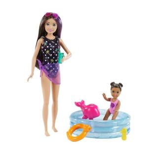 Mattel COFFRET BARBIE BABYSITTER Piscine