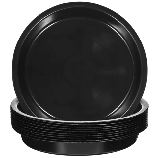 10 ASSIETTES EN PAPIER NOIRES VIVENDI 18CM