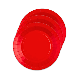10 ASSIETTES EN PAPIER ROUGES MODUS VIVENDI 23CM