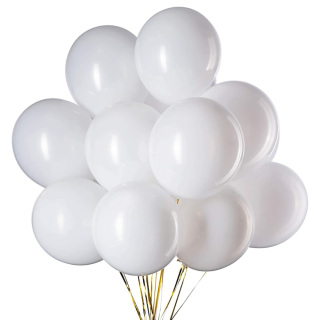 10 ballons blancs