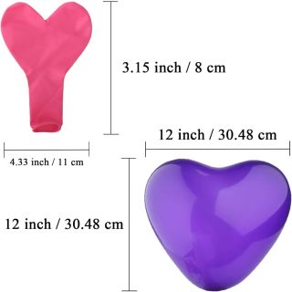 10 Ballons en Cœur Multi Couleurs - Balloonia