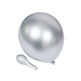 10 BALLONS METALISES ARGENTES