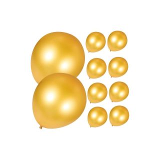 10 BALLONS METALISES DORES