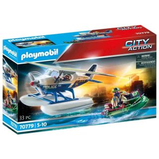 Hydravion de police et bandit Playmobil