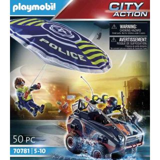 POLICIER PARACHUTISTE QUAD DES BANDITS PLAYMOBIL