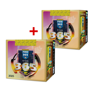 2 Boîte Panini FIFA 365™ 2025 - 100 Pochettes de Stickers - Collection Officielle