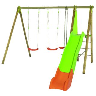 Balançoire en bois poutre métal OPTIMA - 5 enfants - Trigano