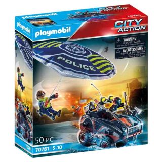 POLICIER PARACHUTISTE QUAD DES BANDITS PLAYMOBIL