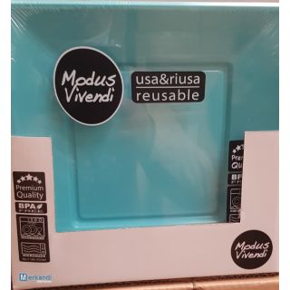 6 Assiettes "Modus Vivendi Turquois"