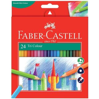 24 CRAYONS COUL. TRI GRIP LONG