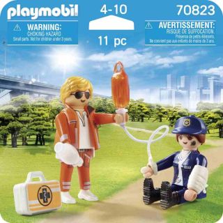 DUO SECOURISTE ET POLICIERE PLAYMOBIL