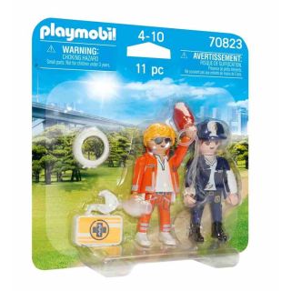 DUO SECOURISTE ET POLICIERE PLAYMOBIL