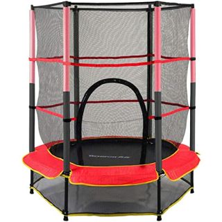 Trampoline avec filet de sécurité galvanisé, en PVC, 140 cm