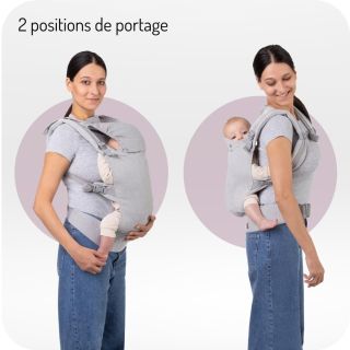 MOMI COLLET Porte-bébé avec Capuche d'un Appui-tête - GRIS