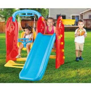 Aire de Jeux 4 in 1 Pour Enfants Balançoire Et Toboggan - Dolu