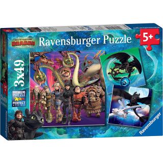 Ravensburger Puzzles 3x49p Apprivoiser les dragons Dragons 3