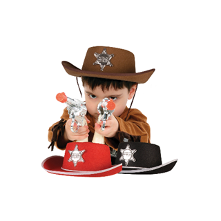 CHAPEAU FEUTRE SHERIFF ENFANT 3 ASS