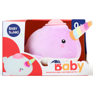 Baleine licorne en peluche Musicale et Lumineuse