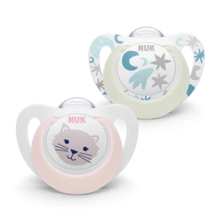 Nuk Sucette Silicone Star Day & Night 0-6 mois 