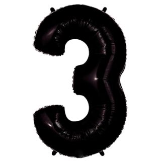 FOIL BALLON N°3 NOIR 70CM