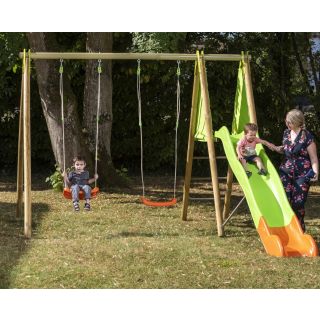 Balançoire en bois poutre métal ARROBA - 4 enfants