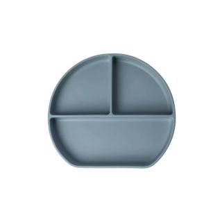 Assiette En Silicone Avec Ventouse 3 Compartiments - Yummy-Gris