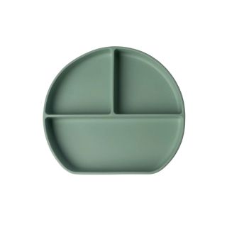 Assiette En Silicone Avec Ventouse 3 Compartiments - Yummy-Vert