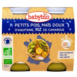 Babybio pot bonne nuit petits pois mais riz