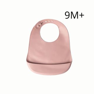 Bavoir 9M+ En Silicone Avec Poche - Yummy -Rose