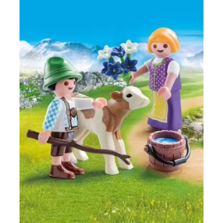 PLAYMOBIL Enfants avec veau 