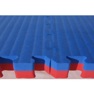 Tapis Puzzle Tatami Reversible 3 cm bleu/rouge