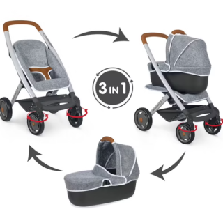 Landau bébé confort Pour Poupée 3 en 1 gris 