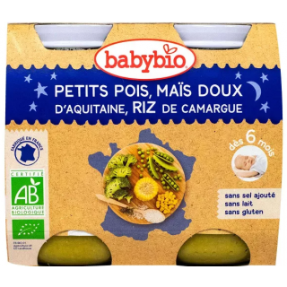 Petit pot Petits Pois Maïs doux d'Aquitaine et Riz 2x200g