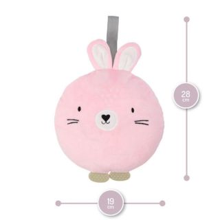 MoMi Peluche musicale Lulu Lapin Rose