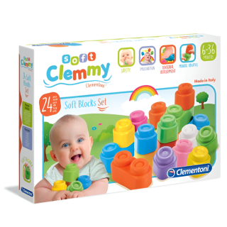 Clemmy Soft Blocks 24 pcs - Clementoni