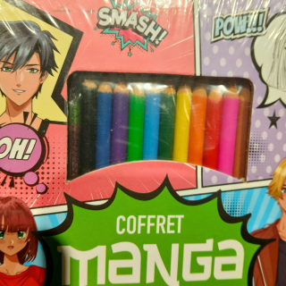 Coffret Manga + 12 Crayons De Couleur
