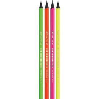 Crayon HB Bic Evolution Fluo Boite de 4 pcs