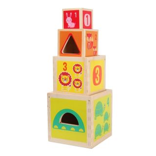 Cubes à empiler animaux en bois - Manchot