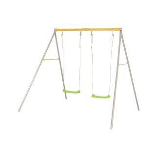 Portique métal  DUETTO - 2 balançoires injectées 1,90 m