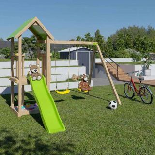 Easy Xperience Portique Balançoire avec Toboggan et Bac à sable - Trigano