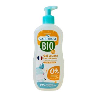 Gel Lavant 2en1 Ultra Doux Bio Abricot 500ml - Carryboo 
